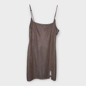 Q NWT Sparkling Brown Slip Dress